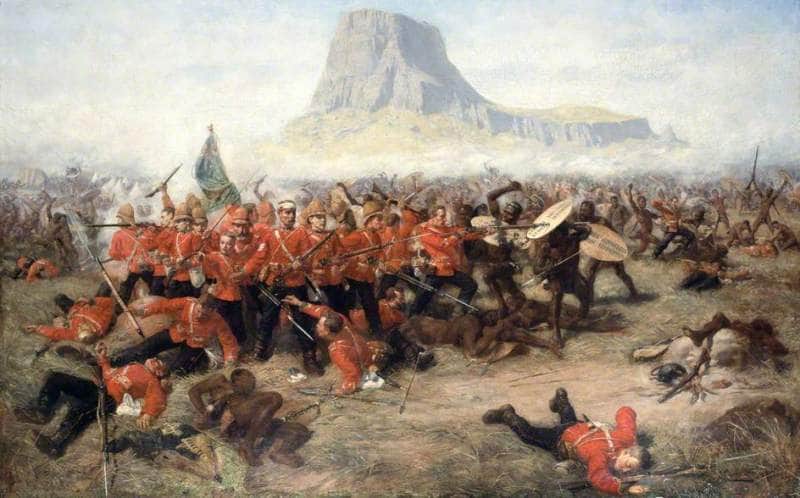 Рукопашная схватка британцев и зулусов (Худ. Edwin Fripp)